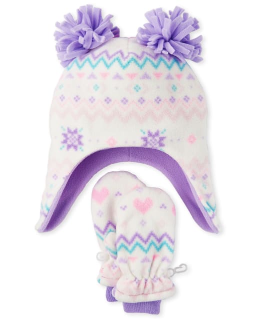 Toddler girl hat and mittens Clearance