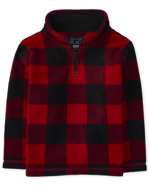 Toddler Buffalo Plaid Glacier Fleece Half Zip Pullover