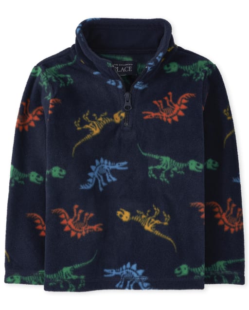 Toddler Boys Dino Glacier Fleece Half Zip Pullover