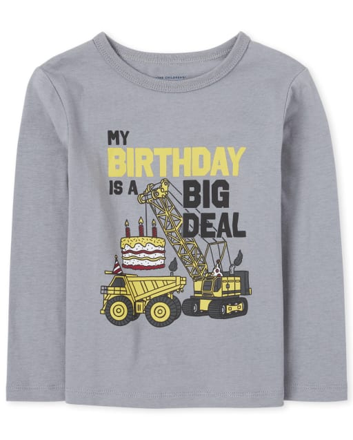 T-shirt graphique de construction d'anniversaire pour tout-petits garçons