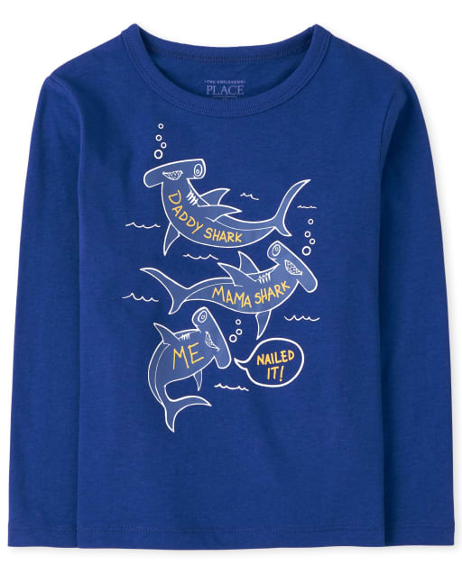 T-shirt graphique de la famille des requins pour bébés et tout-petits garçons