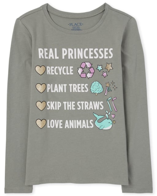 Camiseta con estampado de princesas reales para niñas