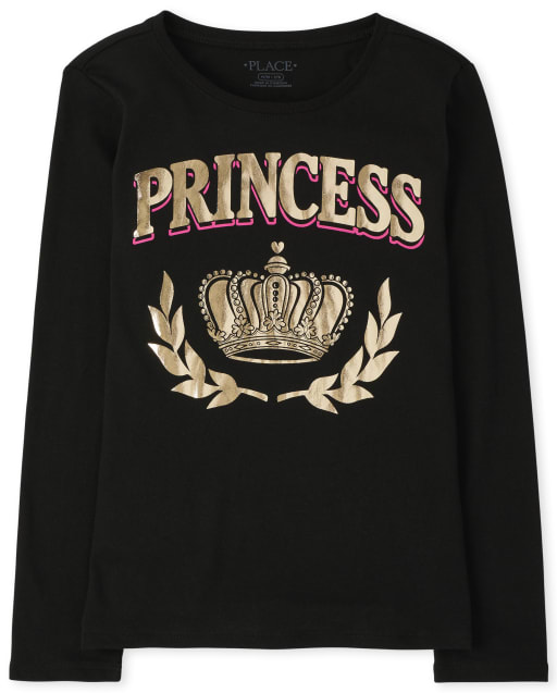 Camiseta con estampado de realeza familiar a juego para niñas