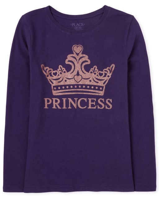 T-shirt graphique princesse scintillante pour filles
