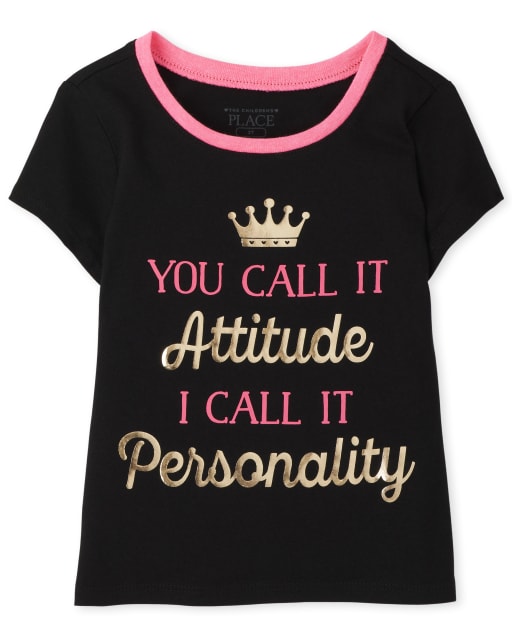 Baby And Toddler Girls Attitude Graphic Tee