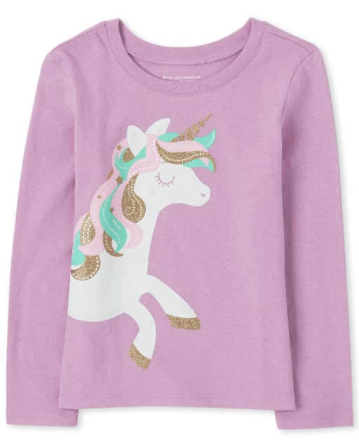 Baby And Toddler Girls Unicorn Graphic Tee