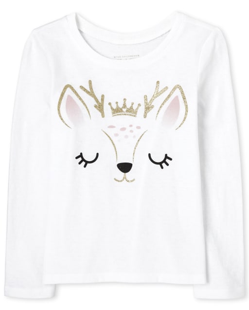 T-shirt graphique à paillettes pour bébés et petites filles