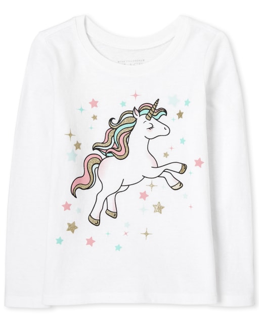T-shirt graphique licorne pour bébés et petites filles
