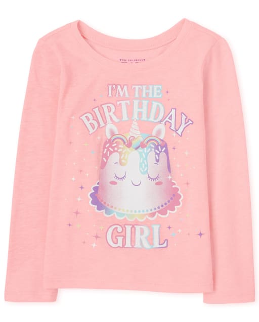 Baby And Toddler Girls Birthday Graphic Tee