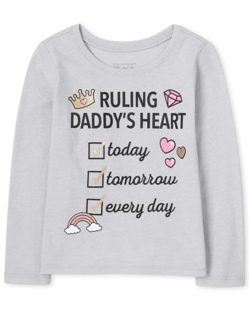 T-shirt graphique Daddy's Heart pour bébés et petites filles