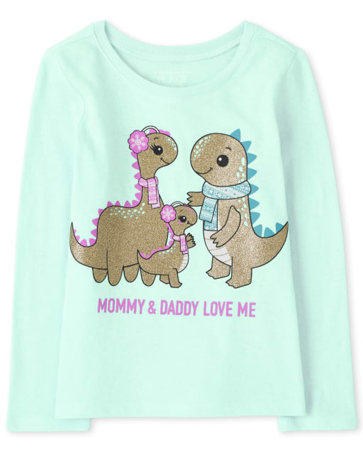 Baby And Toddler Girls Dino Family Graphic Tee