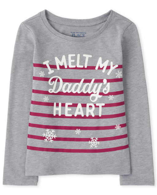Baby And Toddler Girls Daddy's Heart Graphic Tee