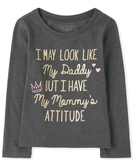 Baby And Toddler Girls Mommy And Daddy Graphic Tee