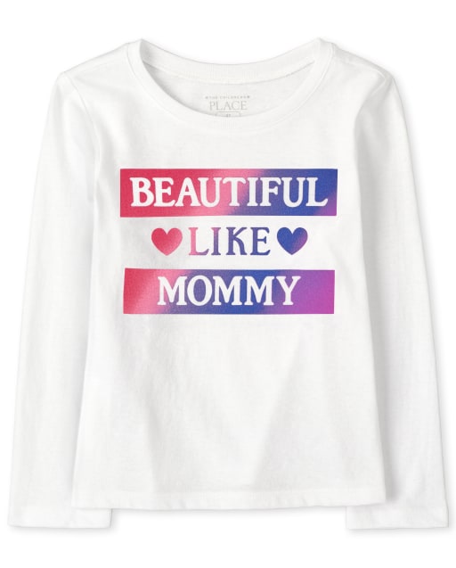 Baby And Toddler Girls Beautiful Like Mommy Graphic Tee
