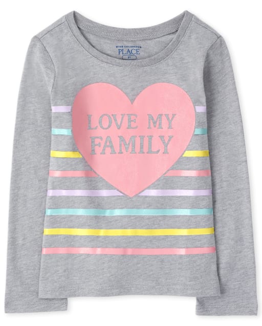 Baby And Toddler Girls Love My Family Graphic Tee