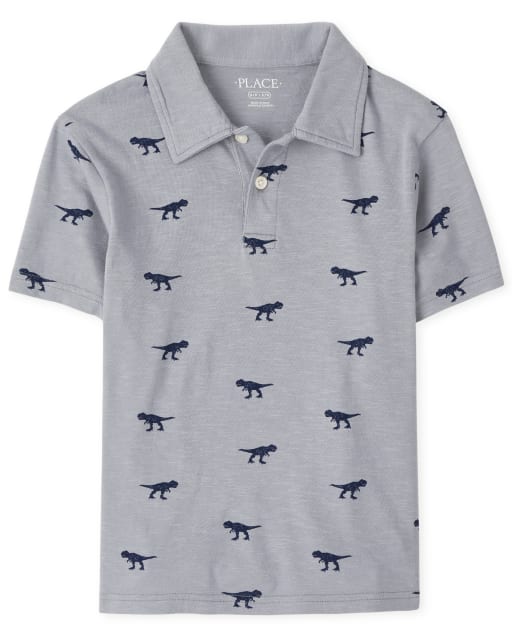 Boys Print Jersey Polo