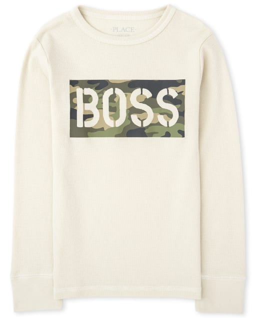 Boys Camo Boss Thermal Top