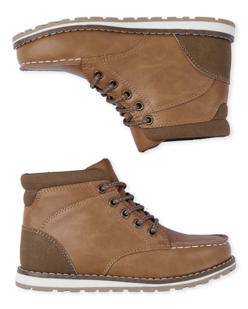 moccasin lace up boots