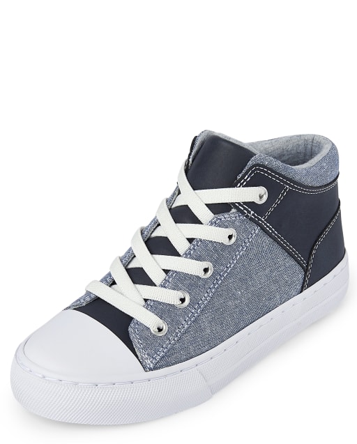 Baskets mi-hautes en jean pour garçon