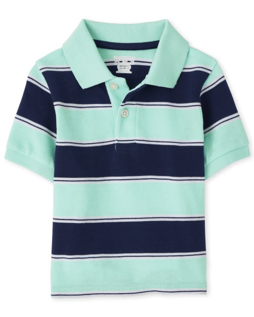 Toddler Boys Striped Pique Polo