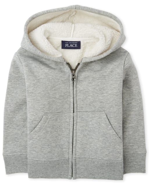 Toddler Boys Sherpa Zip Up Hoodie