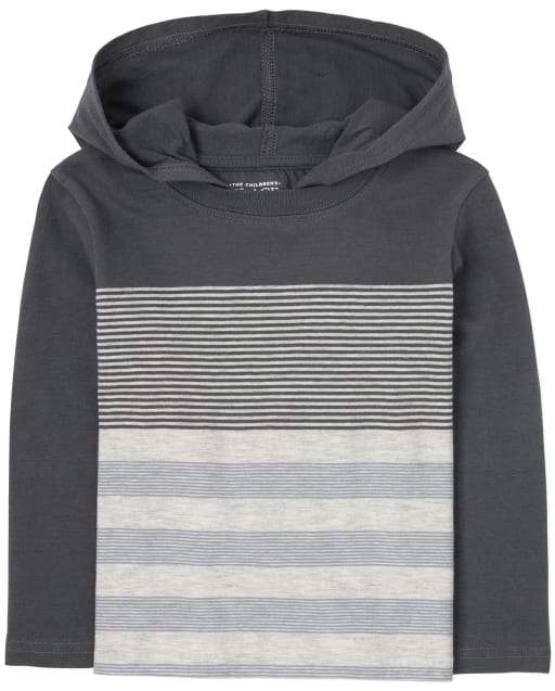 Toddler Boys Striped Hooded Top
