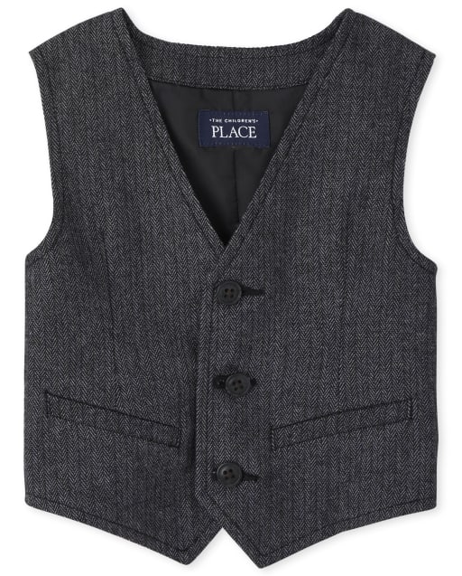 Toddler Boys Herringbone Dressy Vest