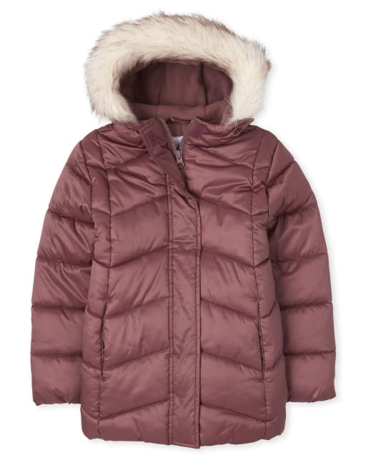 Girls Long Puffer Jacket
