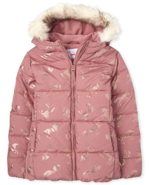 unicorn puffer coat