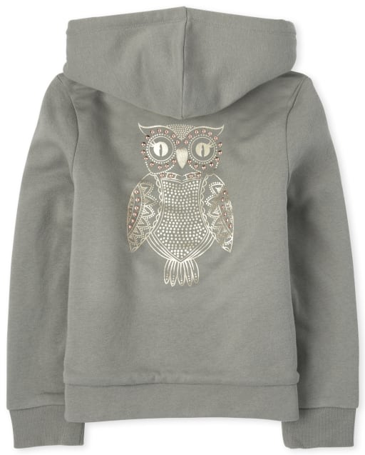 Sweat à capuche zippé en sherpa métallisé pour filles