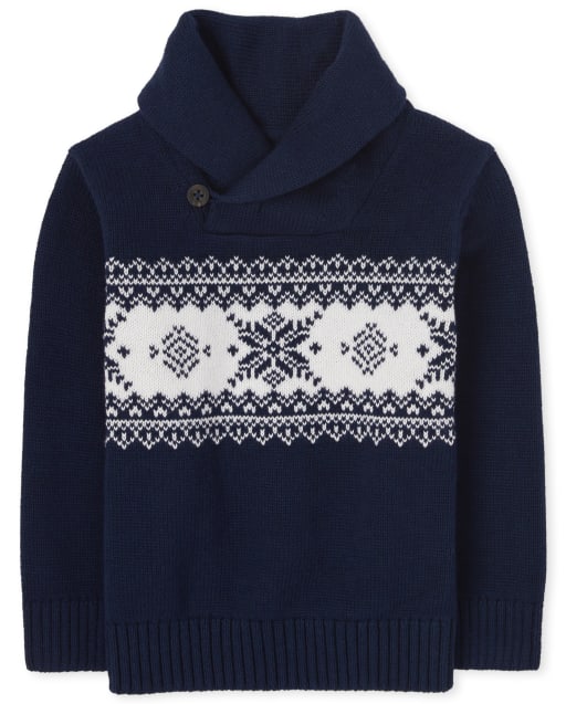 boys shawl neck sweater