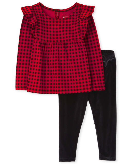 girls buffalo plaid outfit