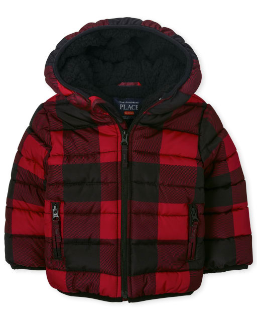 Chaqueta acolchada a cuadros Buffalo para niños pequeños