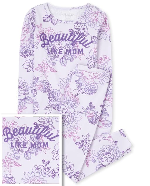 Pijamas de algodón ajustados a juego para niñas, mamá y yo, hermosos