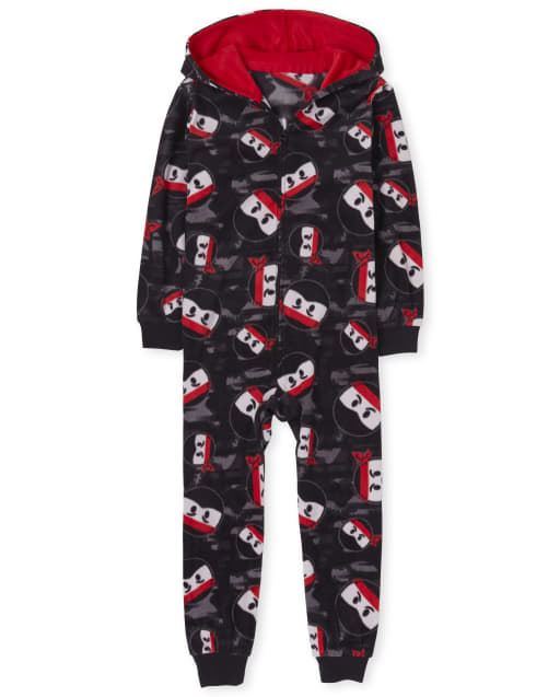 Pijama de una pieza de forro polar Ninja para niños