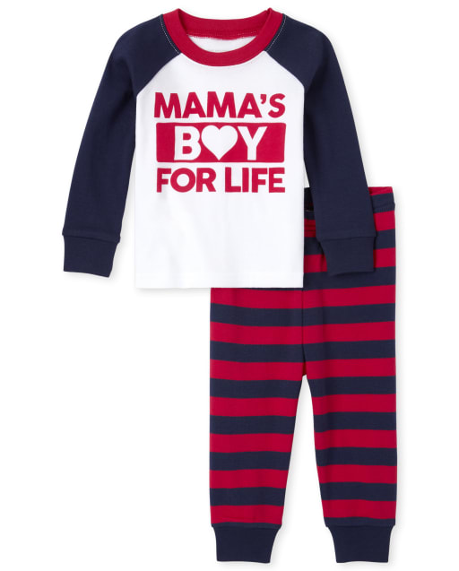 Baby And Toddler Boys Mama's Boy Snug Fit Cotton Pajamas