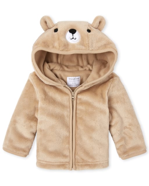 Baby Boys Bear Faux Fur Cozy Jacket