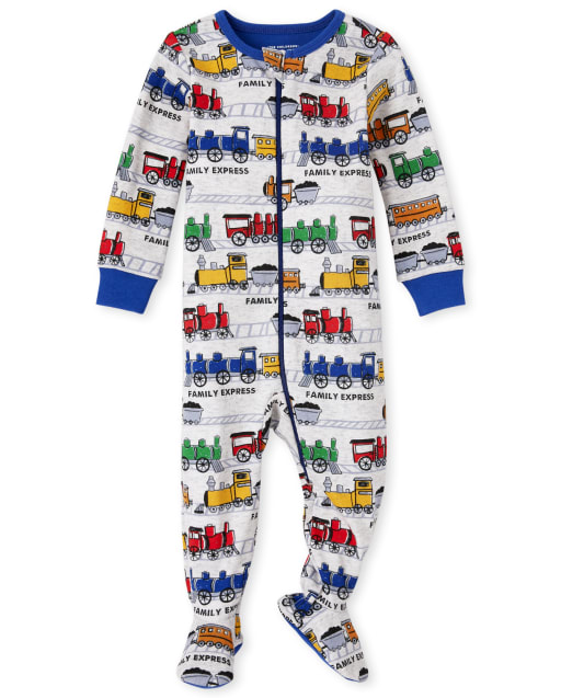 Baby And Toddler Boys Trains Snug Fit Cotton One Piece Pajamas