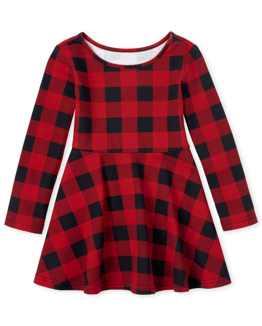 buffalo plaid baby dress