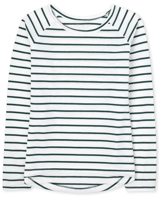 T-shirt basique à superposition rayé pour fille