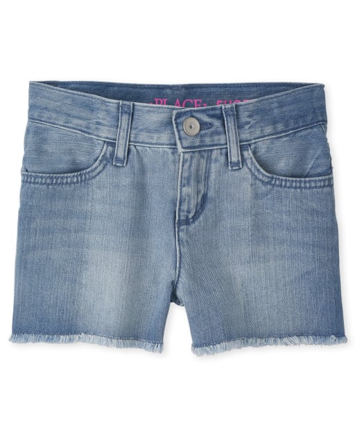 two tone denim shorts