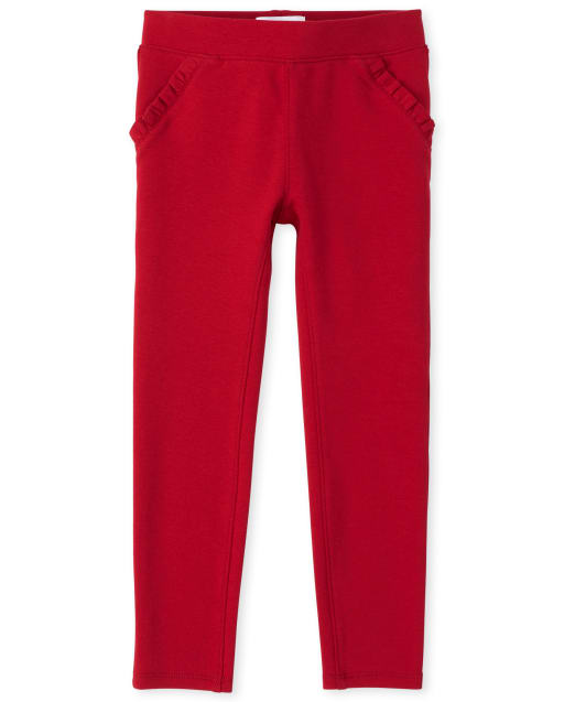 Girls Ruffle Ponte Pull On Jeggings