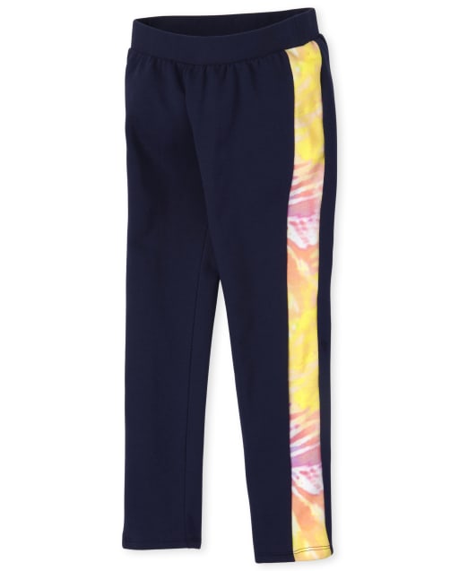 Girls Rainbow Cozy Side Stripe Leggings