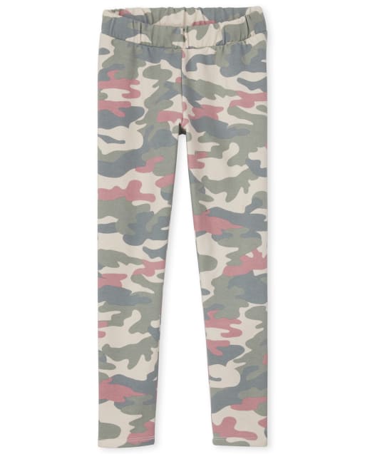 Girls Print Fleece Lined Cozy Leggings