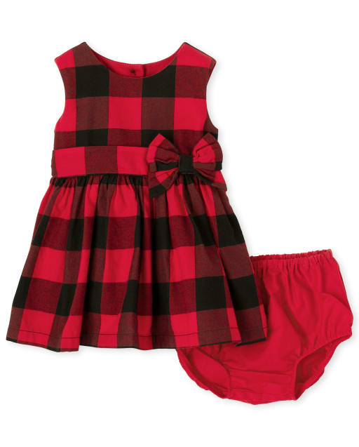 next baby girl tartan dress