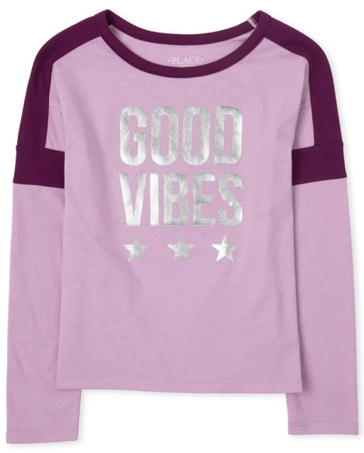 Girls Active Foil Colorblock Top