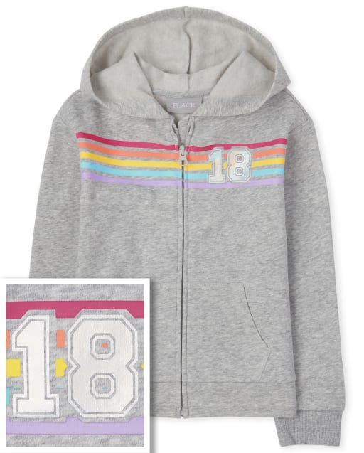 Sweat à capuche zippé French Terry pour fille