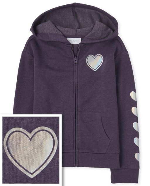 Girls French Terry Zip Up Hoodie