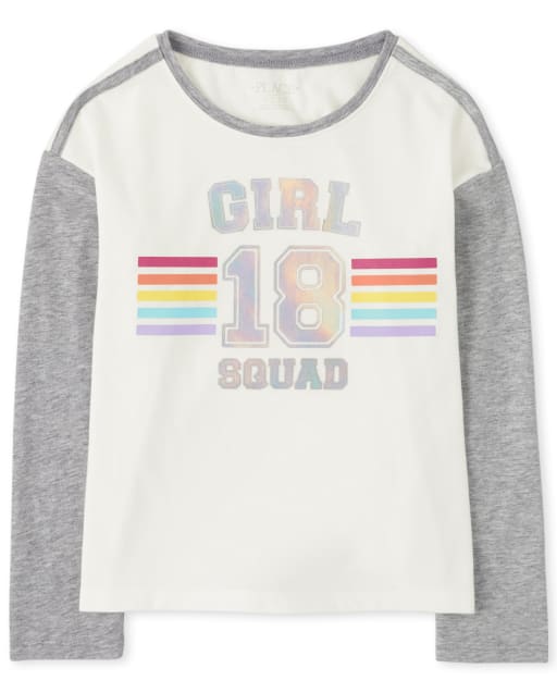 Girls Colorblock Rainbow Top