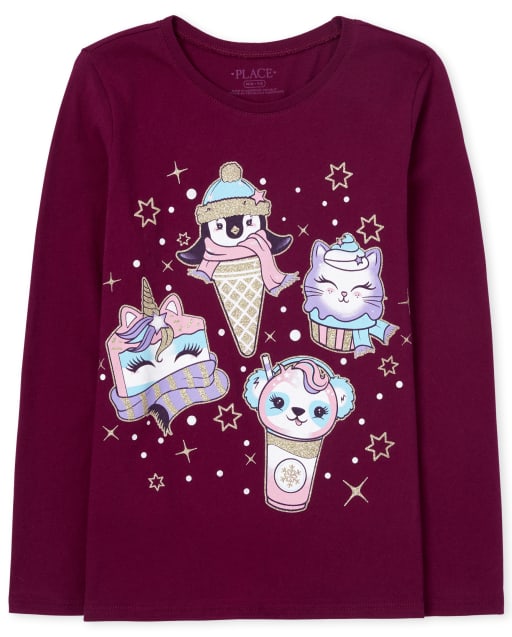 Camiseta con gráfico de comida mágica para niñas